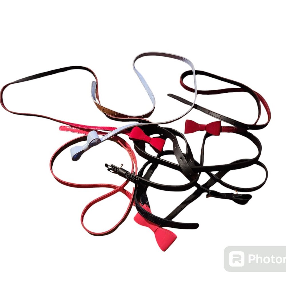 Honey and Lace Women's Adult Waist Belt Bow Set of 6 - Black Size M, Rest Size S